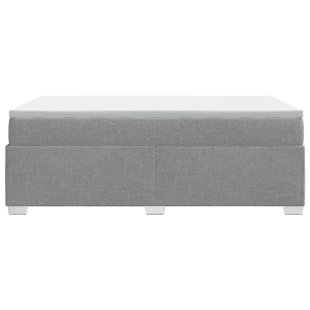 Κρεβάτι Boxspring με Στρώμα Ανοιχτό Γκρι 120x200 εκ. Υφασμάτινο - Pakobazaar