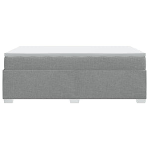 Κρεβάτι Boxspring με Στρώμα Ανοιχτό Γκρι 120x200 εκ. Υφασμάτινο - Pakobazaar