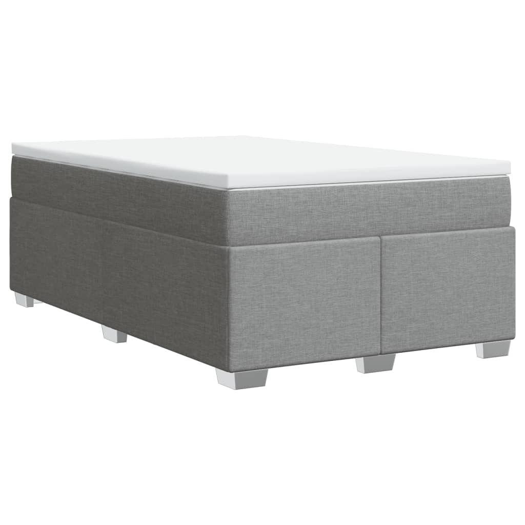 Κρεβάτι Boxspring με Στρώμα Ανοιχτό Γκρι 120x200 εκ. Υφασμάτινο - Pakobazaar