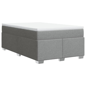 Κρεβάτι Boxspring με Στρώμα Ανοιχτό Γκρι 120x200 εκ. Υφασμάτινο - Pakobazaar