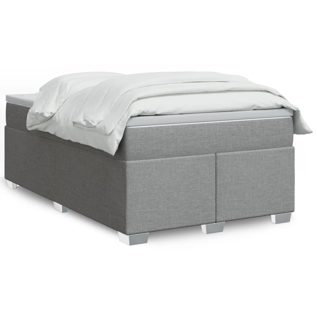Κρεβάτι Boxspring με Στρώμα Ανοιχτό Γκρι 120x200 εκ. Υφασμάτινο - Pakobazaar