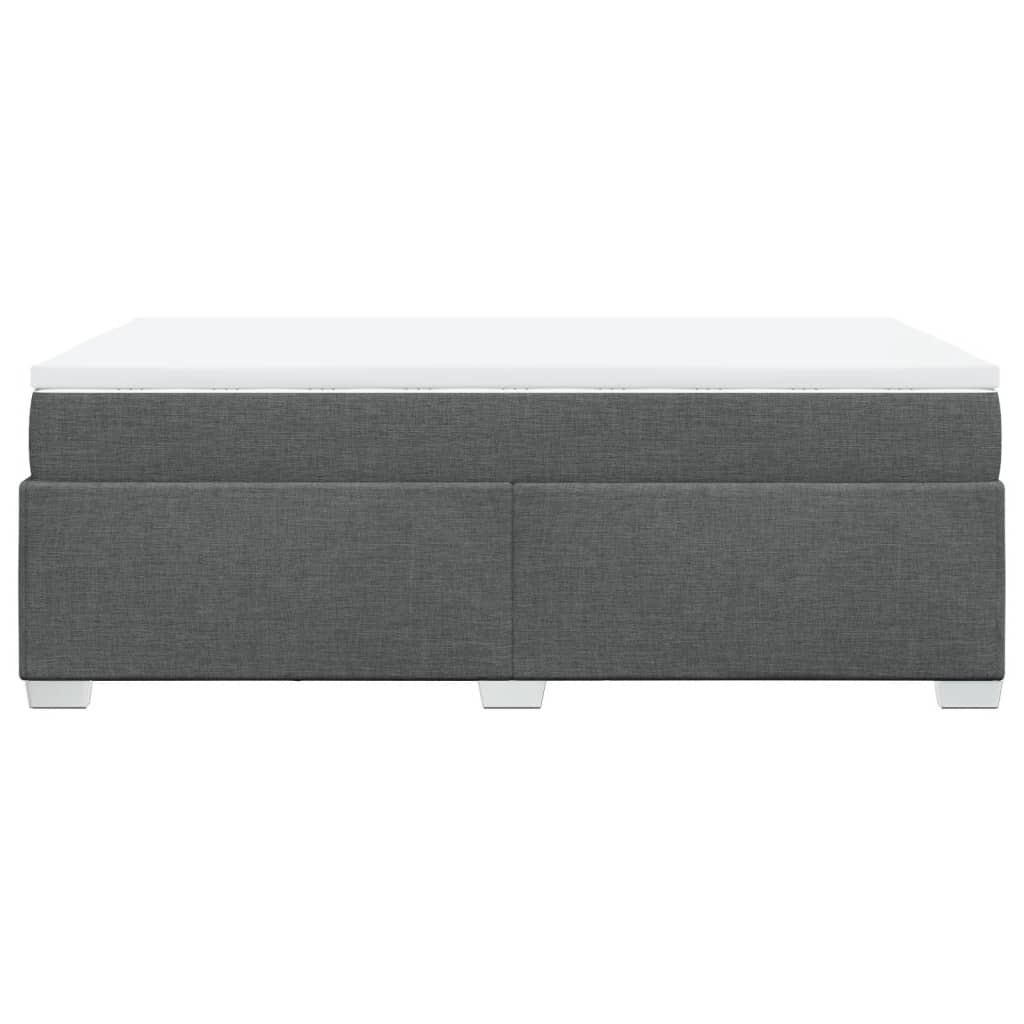 Κρεβάτι Boxspring με Στρώμα Σκούρο Γκρι 120x200 εκ. Υφασμάτινο - Pakobazaar