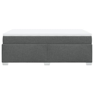 Κρεβάτι Boxspring με Στρώμα Σκούρο Γκρι 120x200 εκ. Υφασμάτινο - Pakobazaar