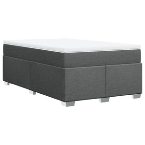 Κρεβάτι Boxspring με Στρώμα Σκούρο Γκρι 120x200 εκ. Υφασμάτινο - Pakobazaar