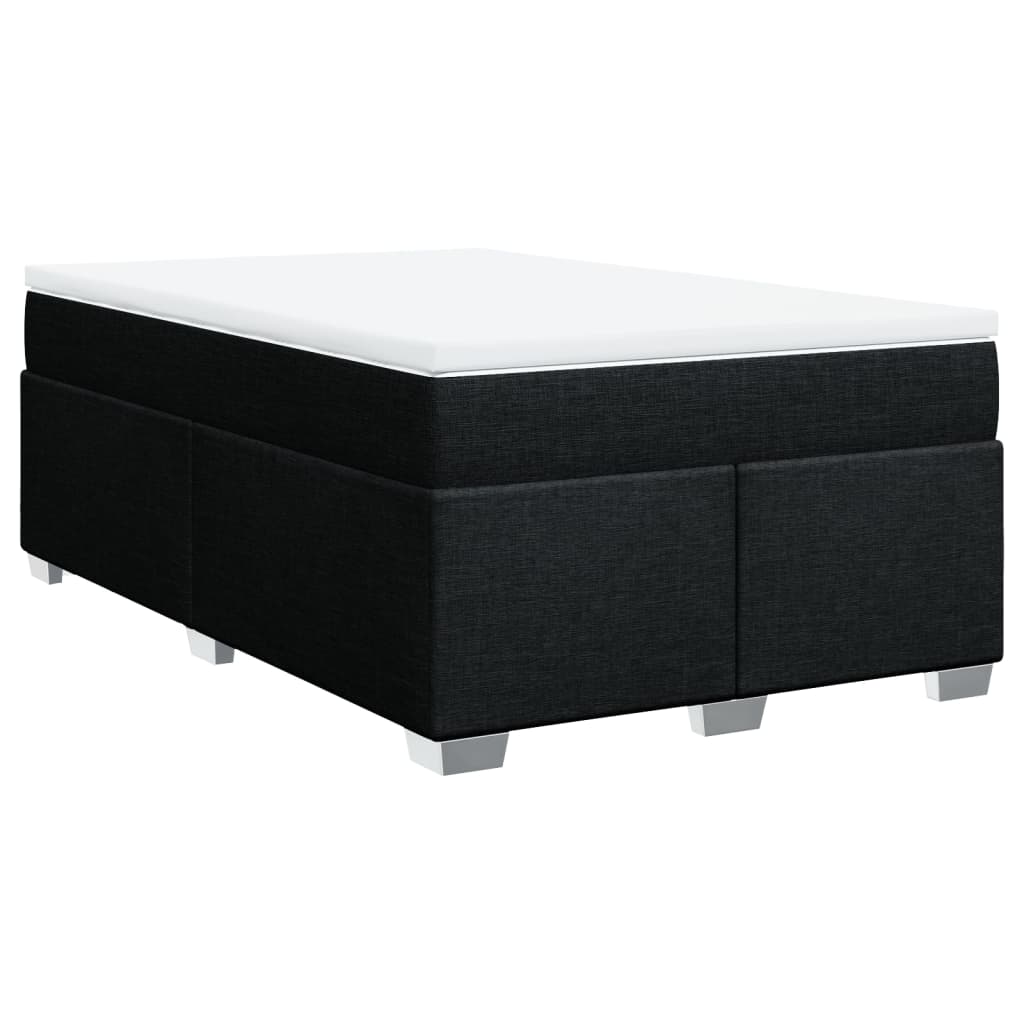 Κρεβάτι Boxspring με Στρώμα Μαύρο 120x200 εκ. Υφασμάτινο - Pakobazaar
