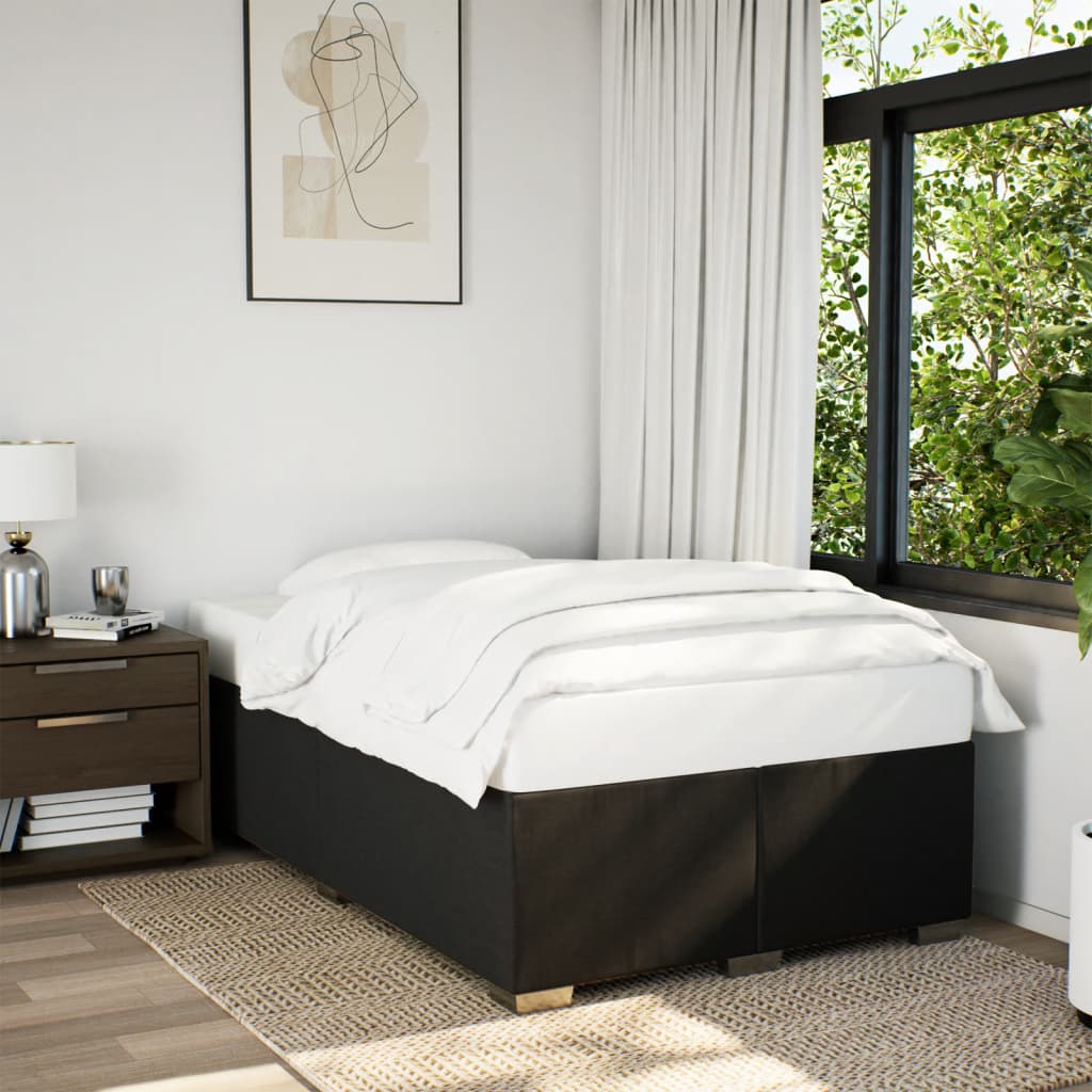 Κρεβάτι Boxspring με Στρώμα Μαύρο 120x200 εκ. Υφασμάτινο - Pakobazaar