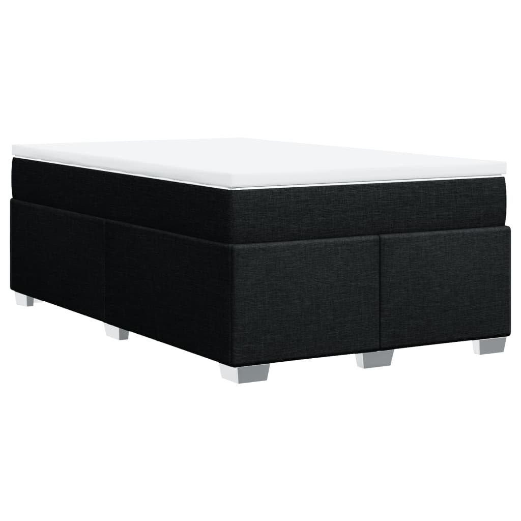 Κρεβάτι Boxspring με Στρώμα Μαύρο 120x200 εκ. Υφασμάτινο - Pakobazaar