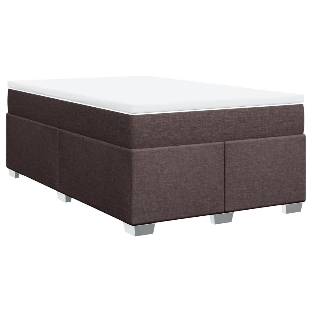Κρεβάτι Boxspring με Στρώμα Σκούρο Καφέ 120x200 εκ. Υφασμάτινο