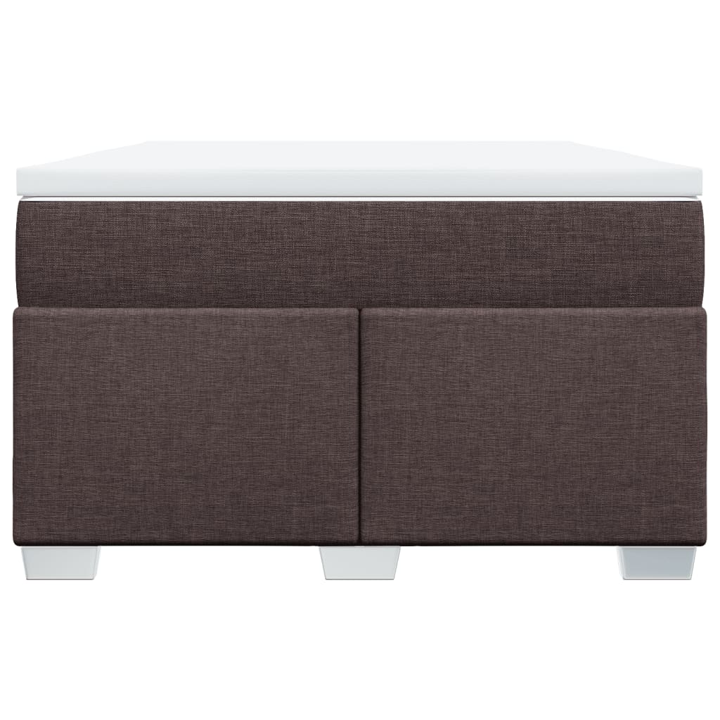 Κρεβάτι Boxspring με Στρώμα Σκούρο Καφέ 120x200 εκ. Υφασμάτινο