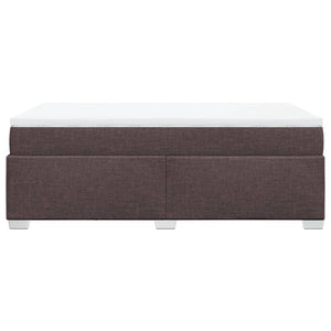 Κρεβάτι Boxspring με Στρώμα Σκούρο Καφέ 120x200 εκ. Υφασμάτινο
