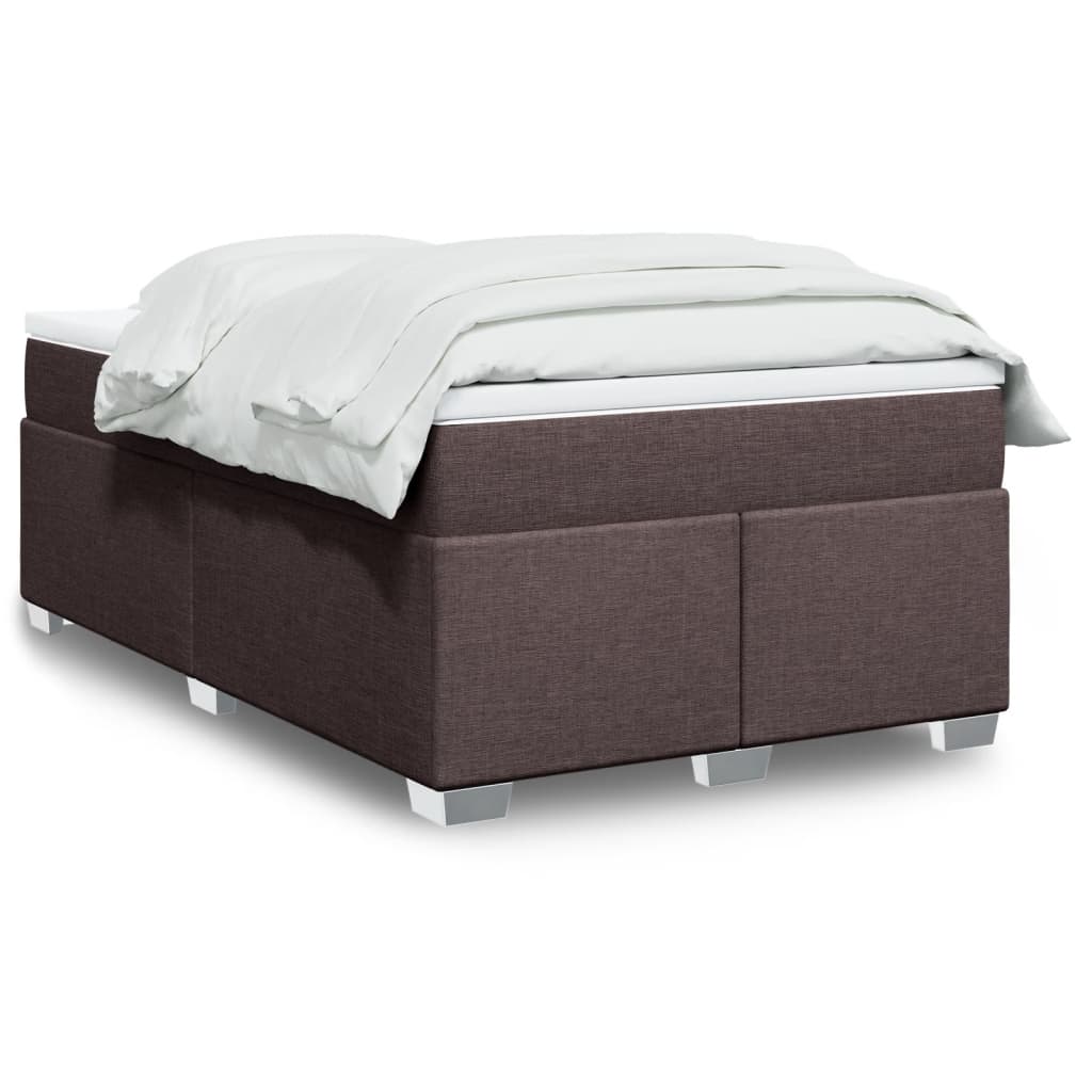 Κρεβάτι Boxspring με Στρώμα Σκούρο Καφέ 120x200 εκ. Υφασμάτινο