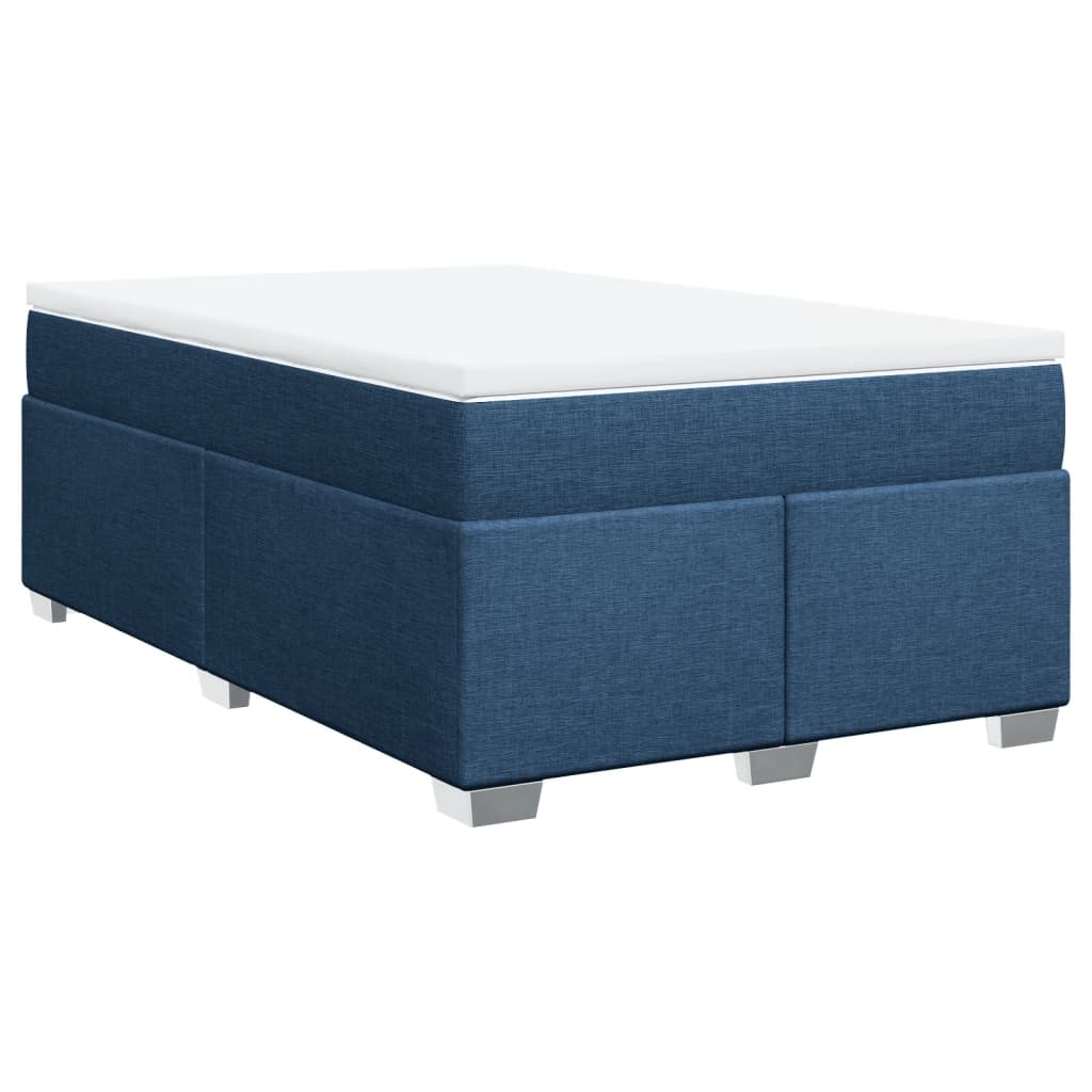 Κρεβάτι Boxspring με Στρώμα Μπλε 120x200 εκ. Υφασμάτινο