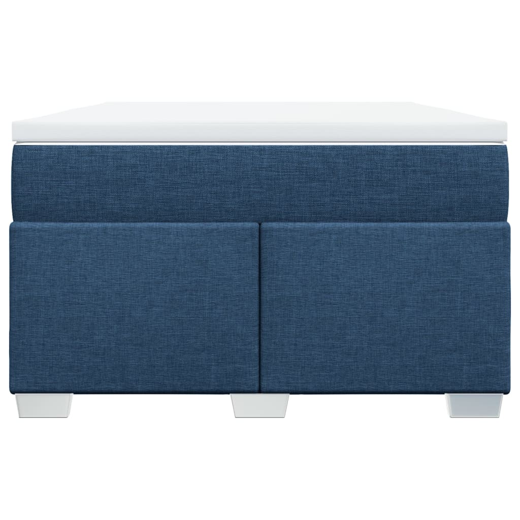 Κρεβάτι Boxspring με Στρώμα Μπλε 120x200 εκ. Υφασμάτινο