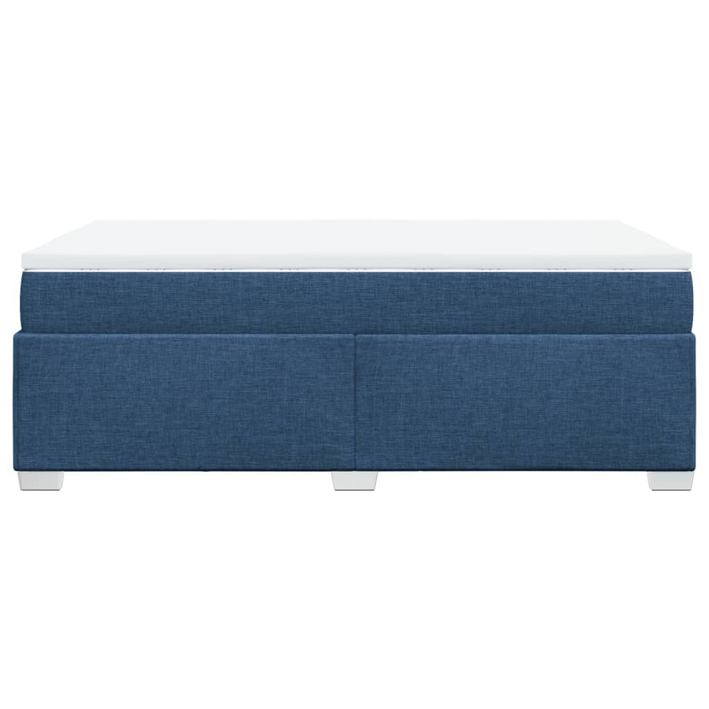 Κρεβάτι Boxspring με Στρώμα Μπλε 120x200 εκ. Υφασμάτινο
