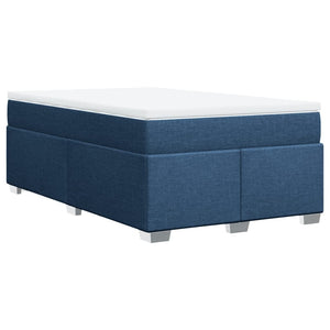 Κρεβάτι Boxspring με Στρώμα Μπλε 120x200 εκ. Υφασμάτινο