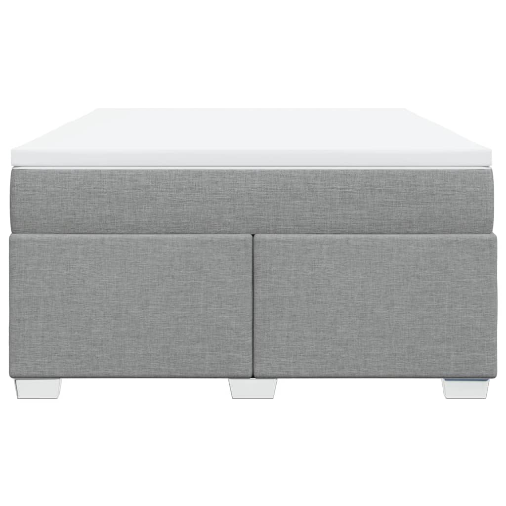 Κρεβάτι Boxspring με Στρώμα Ανοιχτό Γκρι 140x190 εκ. Υφασμάτινο