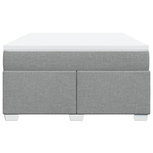 Κρεβάτι Boxspring με Στρώμα Ανοιχτό Γκρι 140x190 εκ. Υφασμάτινο