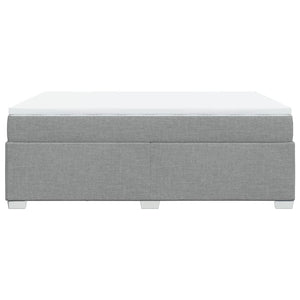 Κρεβάτι Boxspring με Στρώμα Ανοιχτό Γκρι 140x190 εκ. Υφασμάτινο