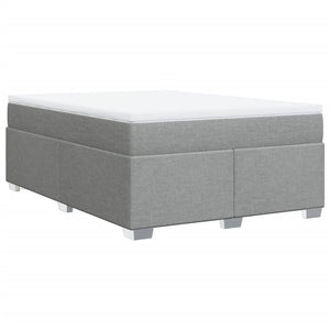 Κρεβάτι Boxspring με Στρώμα Ανοιχτό Γκρι 140x190 εκ. Υφασμάτινο