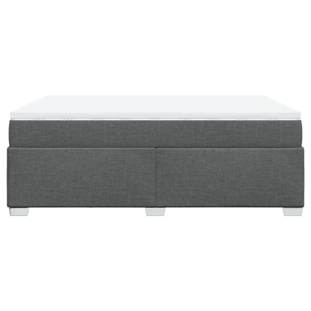 Κρεβάτι Boxspring με Στρώμα Σκούρο Γκρι 140x190 εκ. Υφασμάτινο