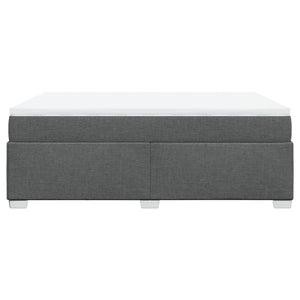 Κρεβάτι Boxspring με Στρώμα Σκούρο Γκρι 140x190 εκ. Υφασμάτινο