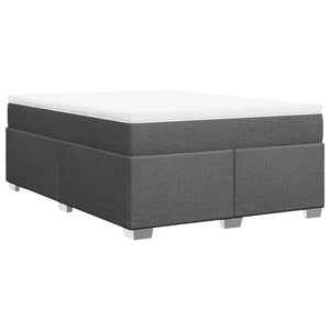 Κρεβάτι Boxspring με Στρώμα Σκούρο Γκρι 140x190 εκ. Υφασμάτινο