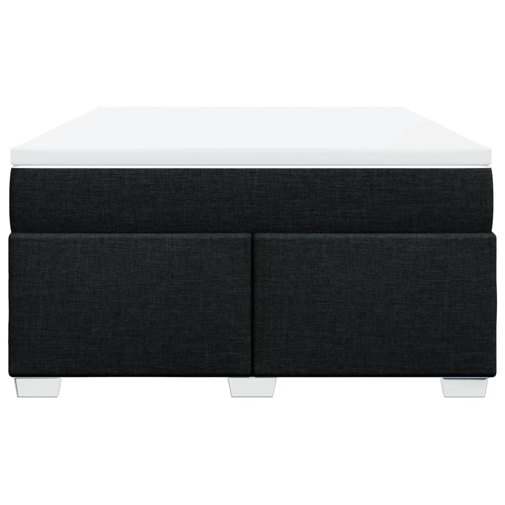 Κρεβάτι Boxspring με Στρώμα Μαύρο 140x190 εκ. Υφασμάτινο - Pakobazaar