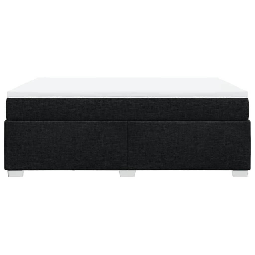 Κρεβάτι Boxspring με Στρώμα Μαύρο 140x190 εκ. Υφασμάτινο - Pakobazaar