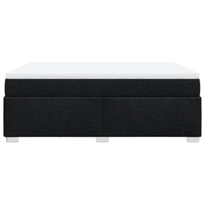 Κρεβάτι Boxspring με Στρώμα Μαύρο 140x190 εκ. Υφασμάτινο - Pakobazaar