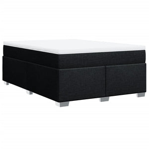 Κρεβάτι Boxspring με Στρώμα Μαύρο 140x190 εκ. Υφασμάτινο - Pakobazaar