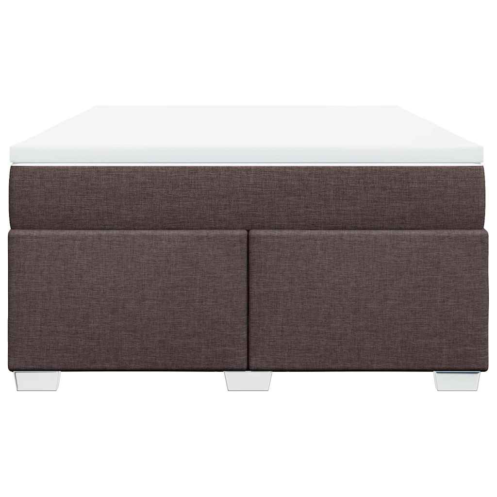 Κρεβάτι Boxspring με Στρώμα Σκούρο Καφέ 140x190 εκ. Υφασμάτινο