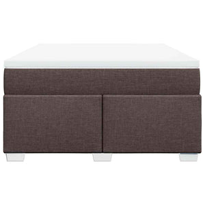 Κρεβάτι Boxspring με Στρώμα Σκούρο Καφέ 140x190 εκ. Υφασμάτινο