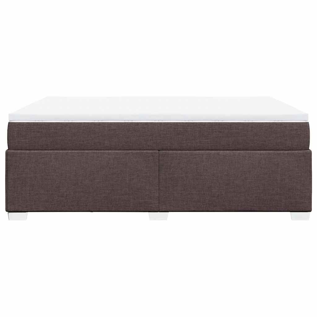 Κρεβάτι Boxspring με Στρώμα Σκούρο Καφέ 140x190 εκ. Υφασμάτινο