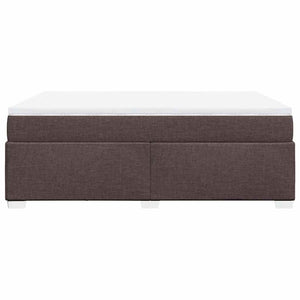 Κρεβάτι Boxspring με Στρώμα Σκούρο Καφέ 140x190 εκ. Υφασμάτινο