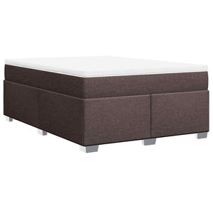 Κρεβάτι Boxspring με Στρώμα Σκούρο Καφέ 140x190 εκ. Υφασμάτινο