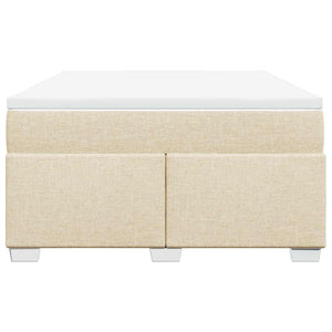 Κρεβάτι Boxspring με Στρώμα Κρεμ 140x190 εκ. Υφασμάτινο - Pakobazaar