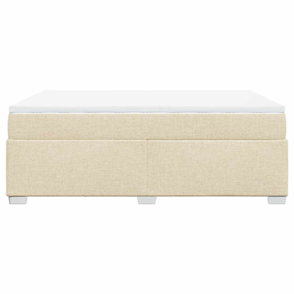 Κρεβάτι Boxspring με Στρώμα Κρεμ 140x190 εκ. Υφασμάτινο - Pakobazaar