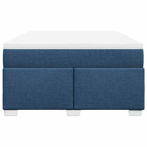 Κρεβάτι Boxspring με Στρώμα Μπλε 140x190 εκ. Υφασμάτινο