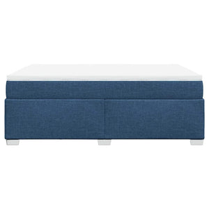 Κρεβάτι Boxspring με Στρώμα Μπλε 140x190 εκ. Υφασμάτινο
