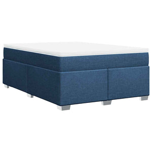 Κρεβάτι Boxspring με Στρώμα Μπλε 140x190 εκ. Υφασμάτινο