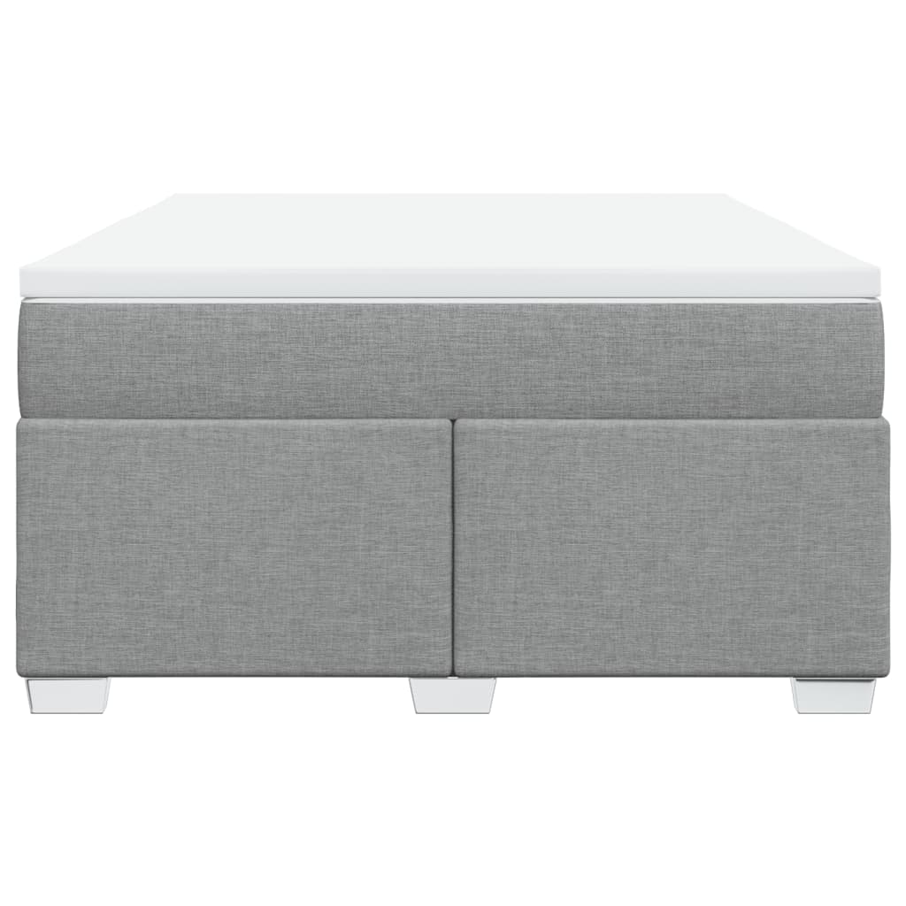 Κρεβάτι Boxspring με Στρώμα Ανοιχτό Γκρι 140x200 εκ. Υφασμάτινο