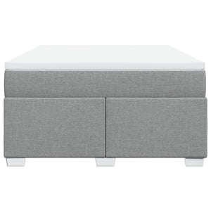 Κρεβάτι Boxspring με Στρώμα Ανοιχτό Γκρι 140x200 εκ. Υφασμάτινο