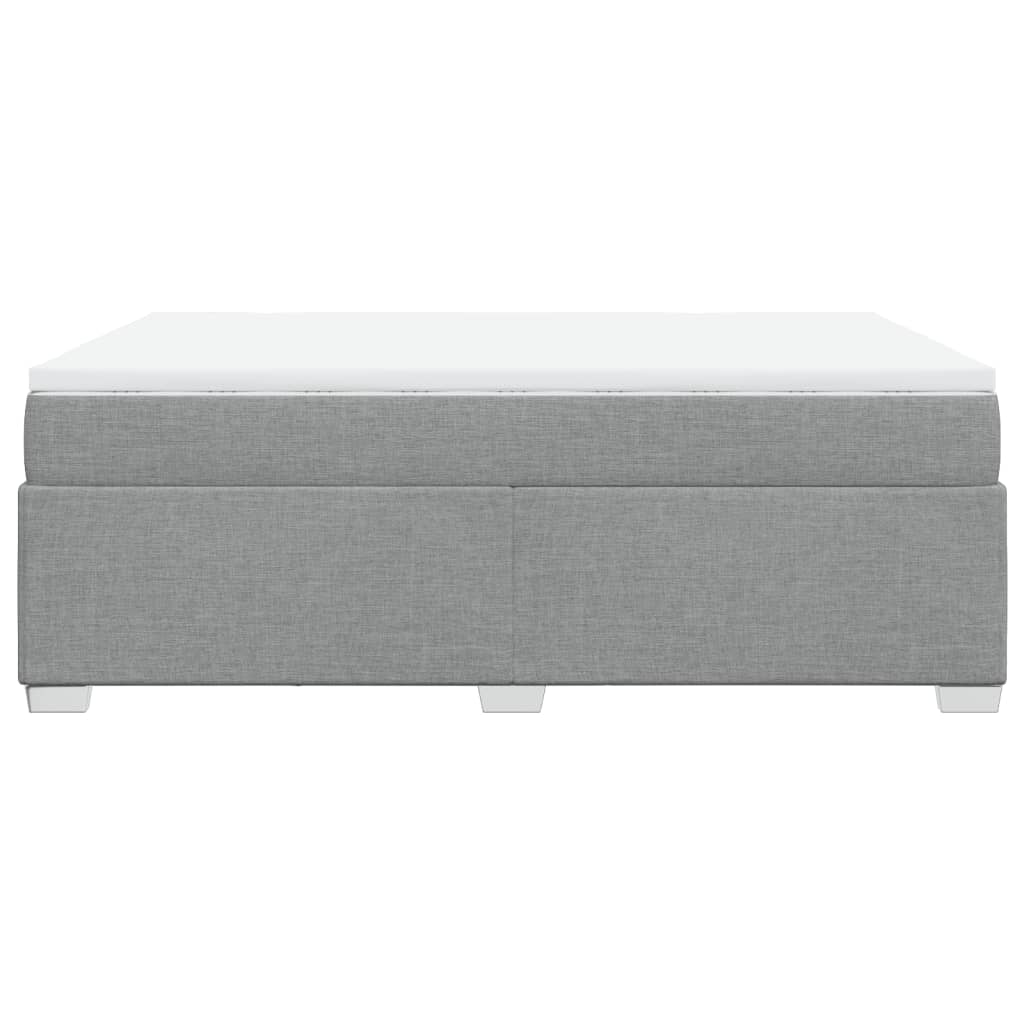 Κρεβάτι Boxspring με Στρώμα Ανοιχτό Γκρι 140x200 εκ. Υφασμάτινο