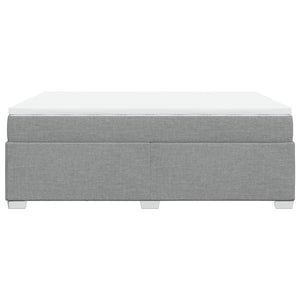 Κρεβάτι Boxspring με Στρώμα Ανοιχτό Γκρι 140x200 εκ. Υφασμάτινο