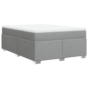 Κρεβάτι Boxspring με Στρώμα Ανοιχτό Γκρι 140x200 εκ. Υφασμάτινο