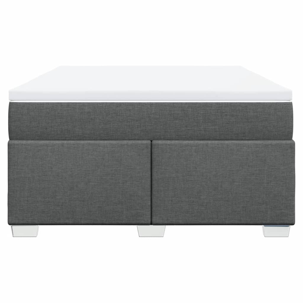 Κρεβάτι Boxspring με Στρώμα Σκούρο Γκρι 140x200 εκ Υφασμάτινο