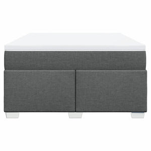 Κρεβάτι Boxspring με Στρώμα Σκούρο Γκρι 140x200 εκ Υφασμάτινο