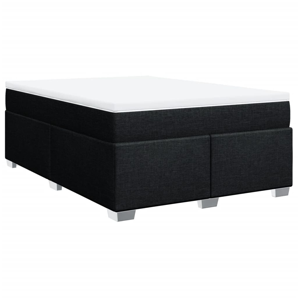 Κρεβάτι Boxspring με Στρώμα Μαύρο 140x200 εκ. Υφασμάτινο - Pakobazaar