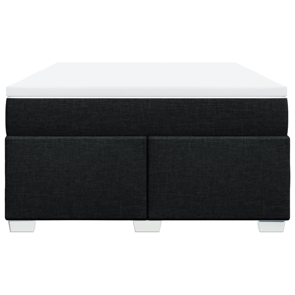 Κρεβάτι Boxspring με Στρώμα Μαύρο 140x200 εκ. Υφασμάτινο - Pakobazaar