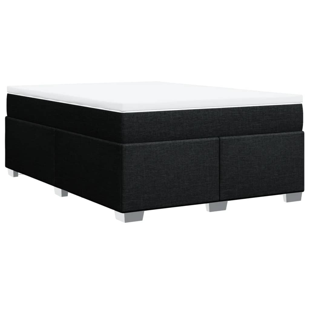 Κρεβάτι Boxspring με Στρώμα Μαύρο 140x200 εκ. Υφασμάτινο - Pakobazaar